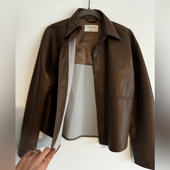 Babaton Brown Leather Jacket - Picture 2 of 4
